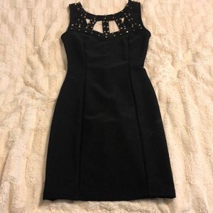 Black cage detail dress